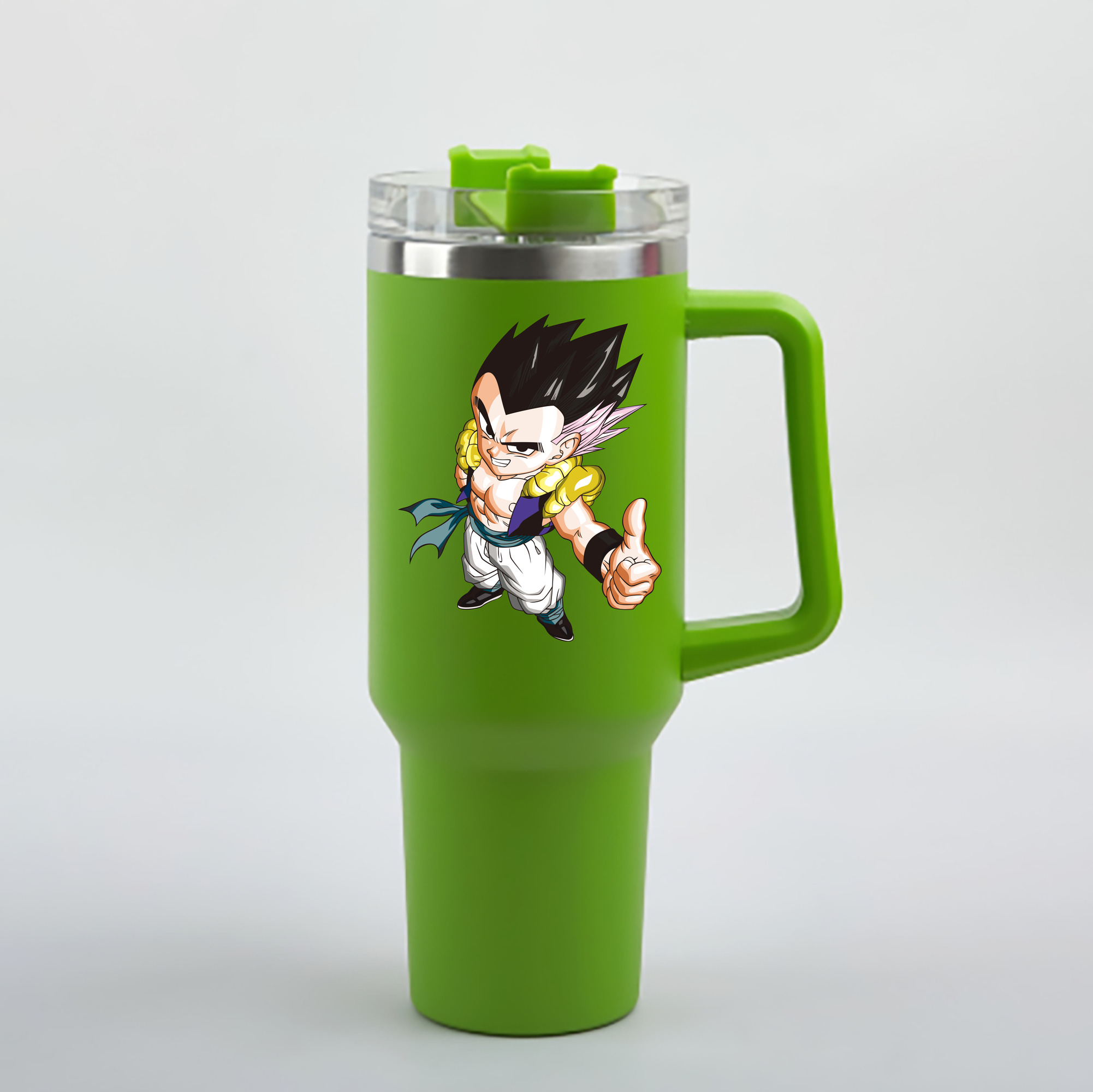 （画像用） ドラゴンボール ベジータ四世（Bejīta Yonsei）DRAGON BALL Vegeta IV 1200mL車用タンブラー - クリスタルステッカー（プラスチックストロー付き）
